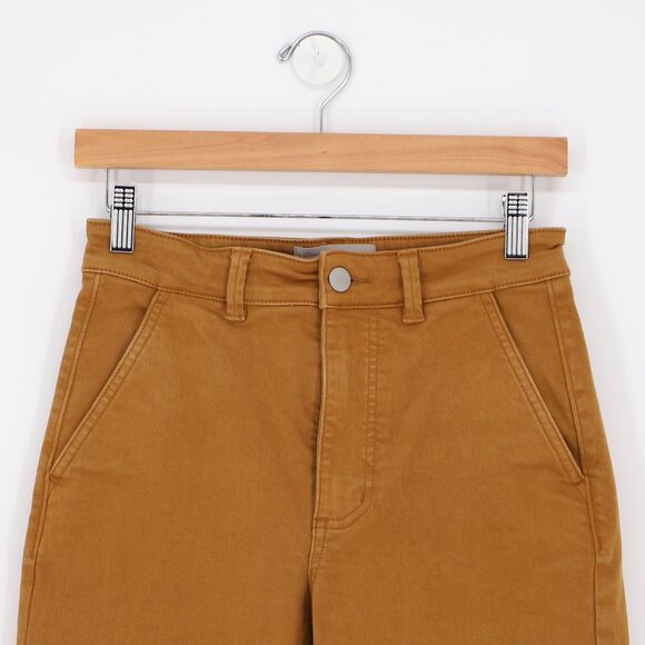 EVERLANE Cropped Straight Short Pant Golden Brown Size 2 - Picture 3 of 10